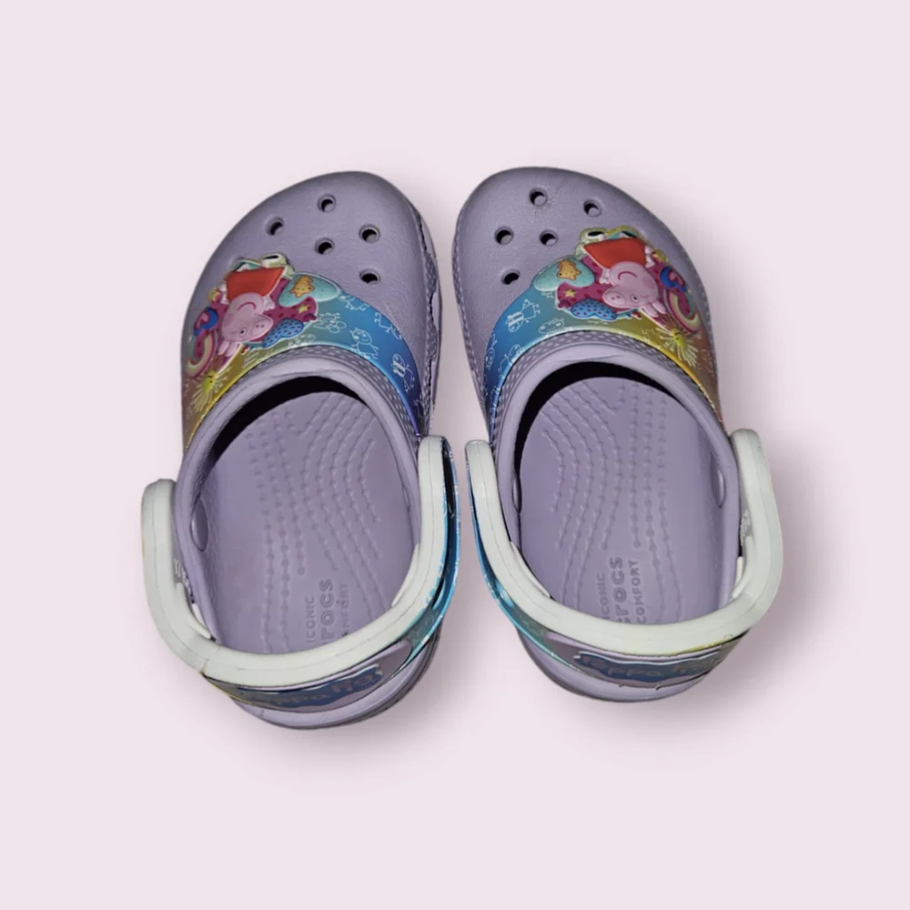 Peppa Pig Crocs Clogs Shoes Size C5 Purple